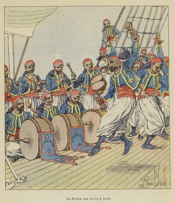 La Nouba de los turcos a bordo de after Louis Charles Bombled