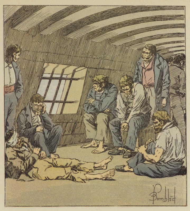 La mayoría de nuestros buenos marineros estaban prisioneros en Inglaterra de after Louis Charles Bombled