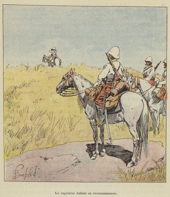 El capitán Aubier en reconocimiento de after Louis Charles Bombled