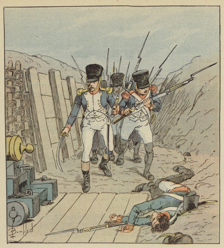 El capitán de Chambure, el jefe de esta célebre compañía, etc. de after Louis Charles Bombled