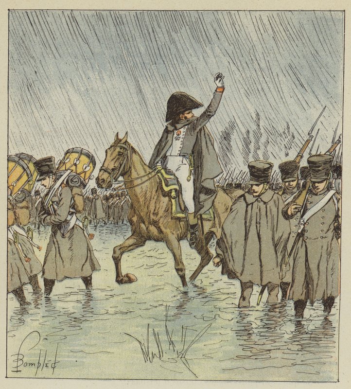 La inundación sorprendió a las tropas en plena operación de after Louis Charles Bombled