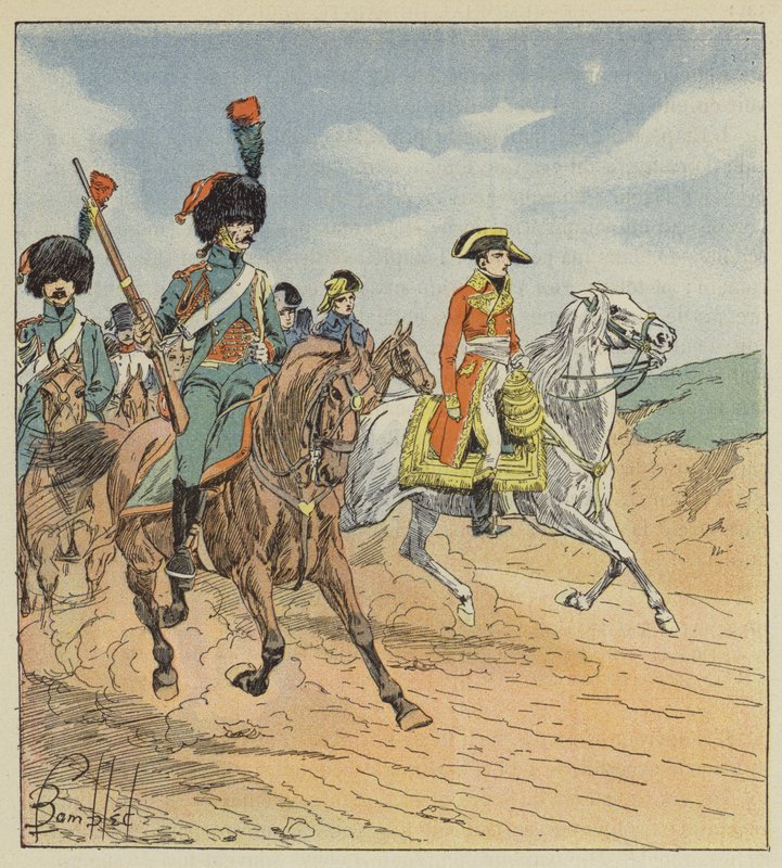 El primer cónsul y los cazadores de la guardia consular, guardias de after Louis Charles Bombled