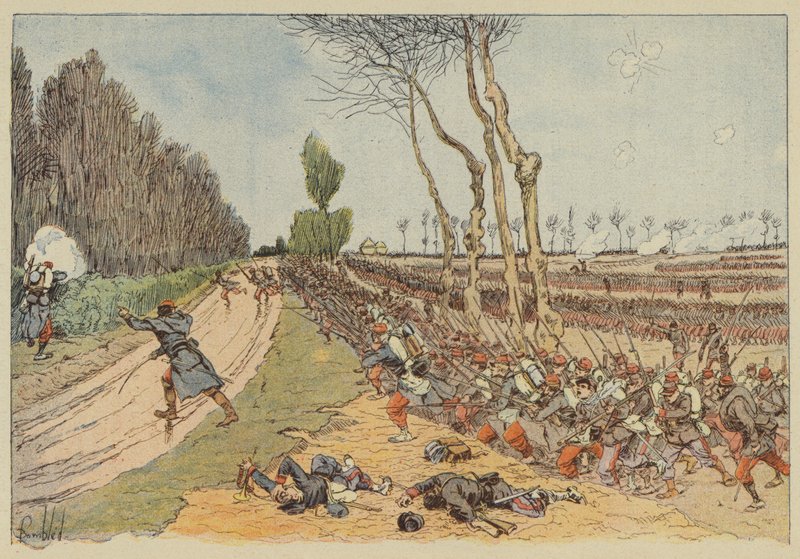 Los franceses toman el parque de Coulmiers de after Louis Charles Bombled