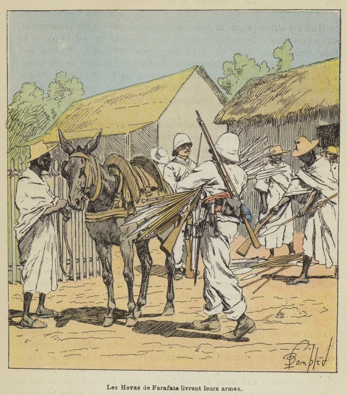 Los Hovas de Farafate entregan sus armas de after Louis Charles Bombled