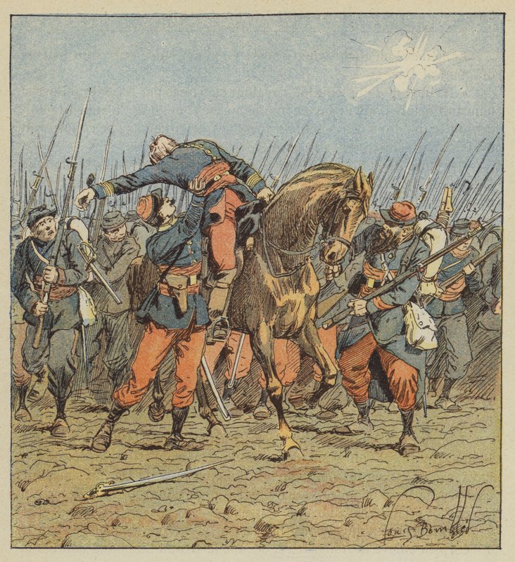 Muerte del coronel de Fonlongue de after Louis Charles Bombled