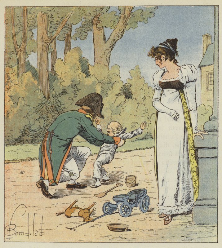 Si lo encontraba en los jardines, lo tiraba al suelo de after Louis Charles Bombled
