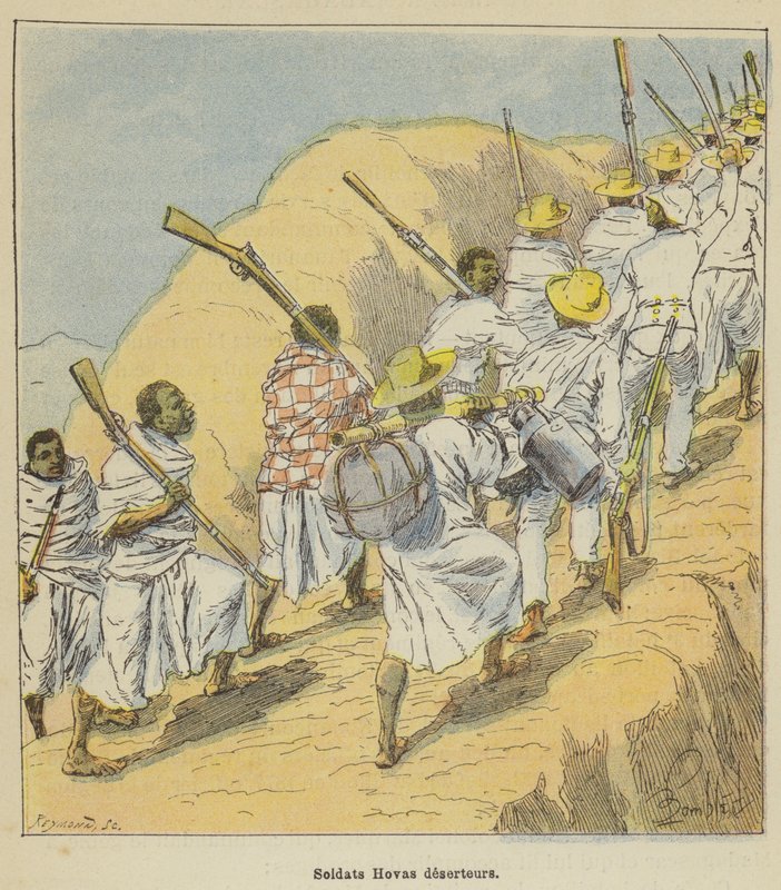 Soldados Hovas desertores de after Louis Charles Bombled