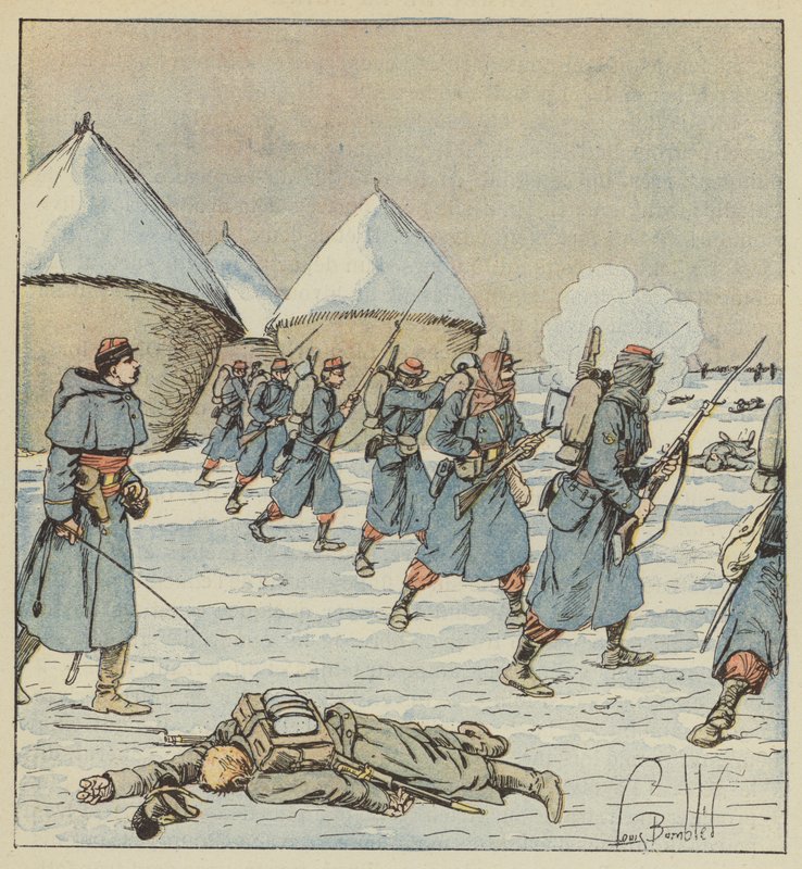 Tiradores del 34º de marcha de after Louis Charles Bombled