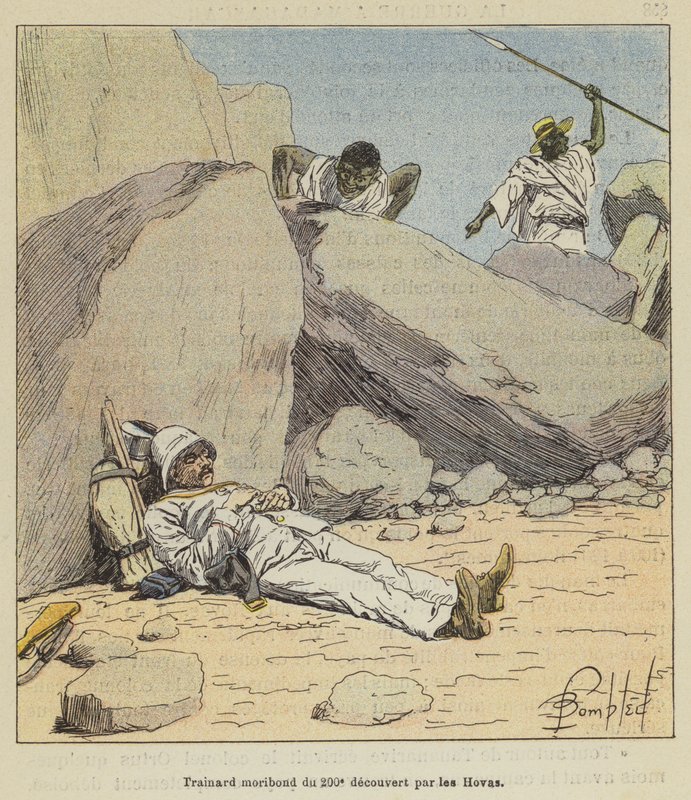 Moribundo del 200º descubierto por los Hovas de after Louis Charles Bombled