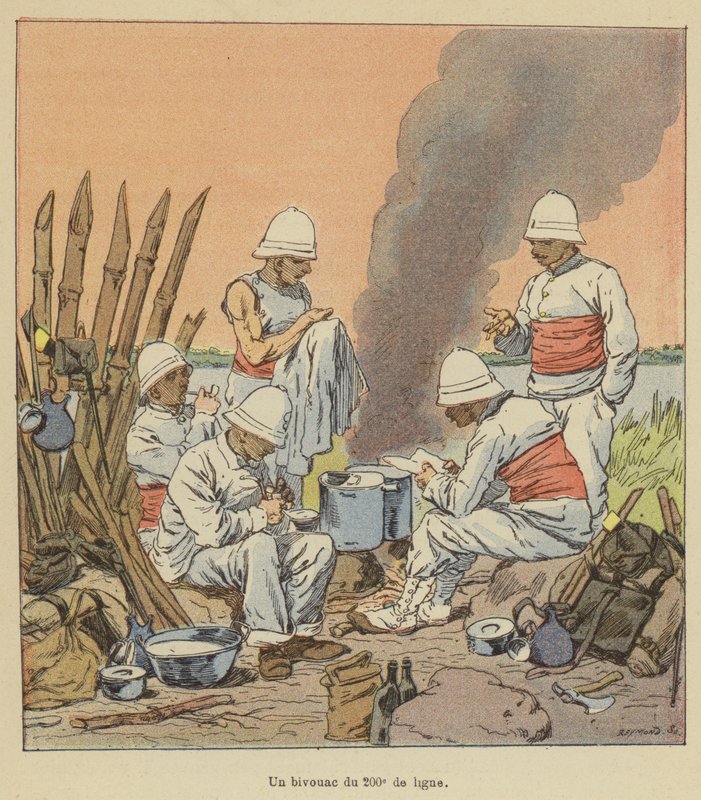 Un vivac del 200º de línea de after Louis Charles Bombled