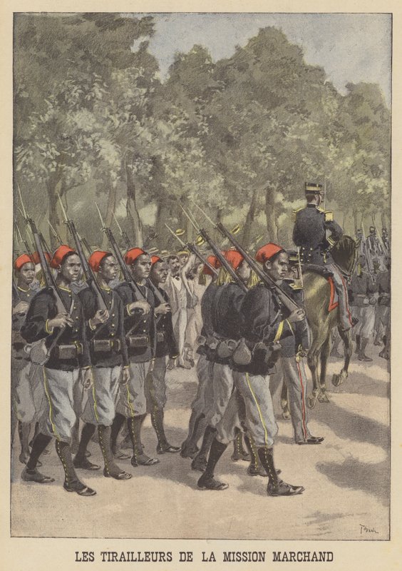 Tiradores coloniales franceses de la Misión Marchand de after Oswaldo Tofani
