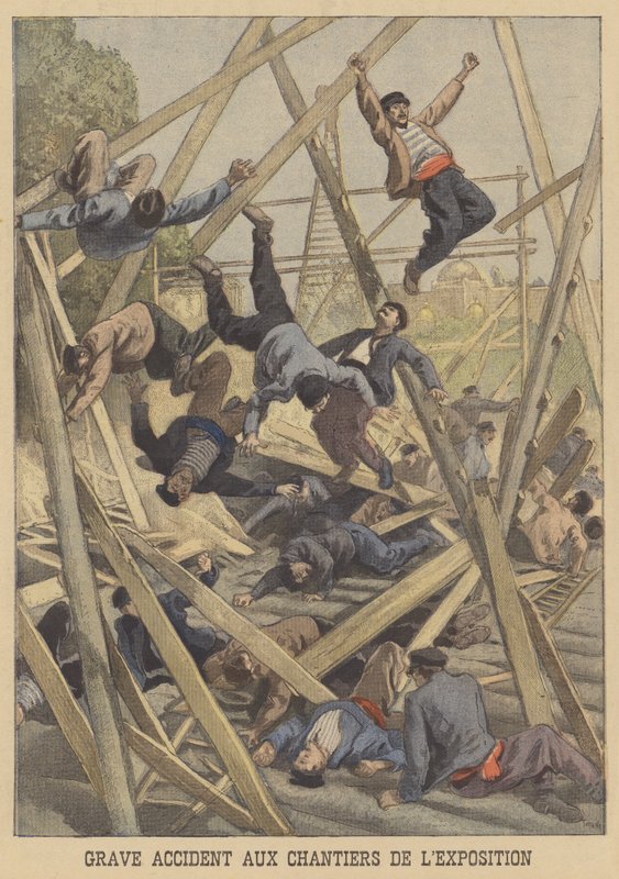 Accidente grave en el sitio de la Exposición Universal de 1900 de after Oswaldo Tofani