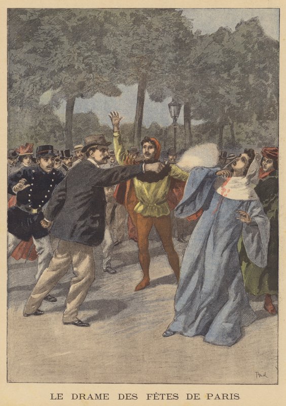 Tiroteo en la Feria de París de after Oswaldo Tofani