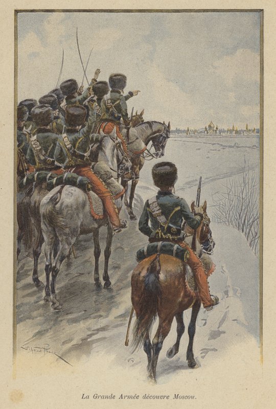 La Grande Armée de Napoleón llega ante Moscú, 1812 de after Paris