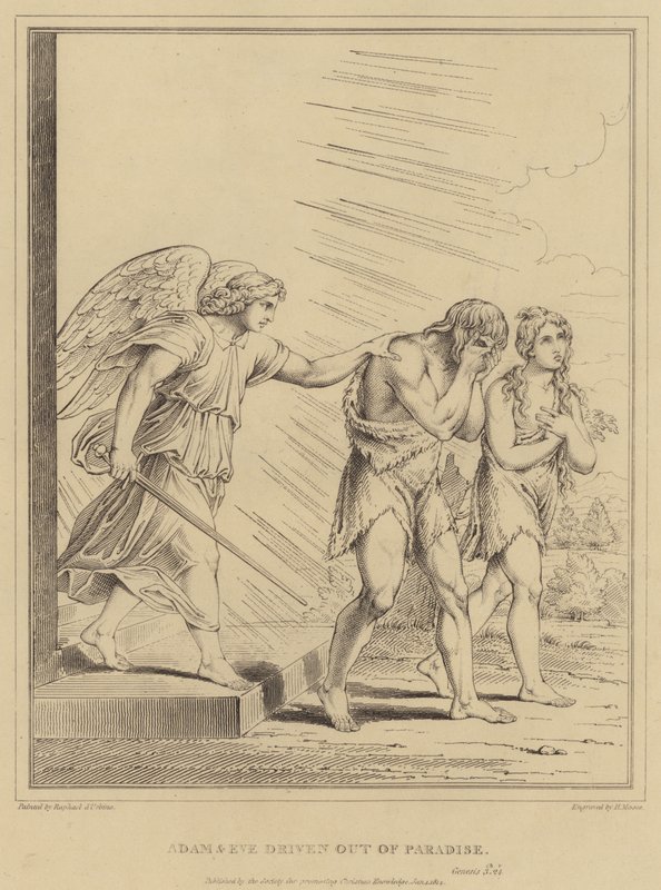 Adán y Eva expulsados del Paraíso, Génesis de after Raphael