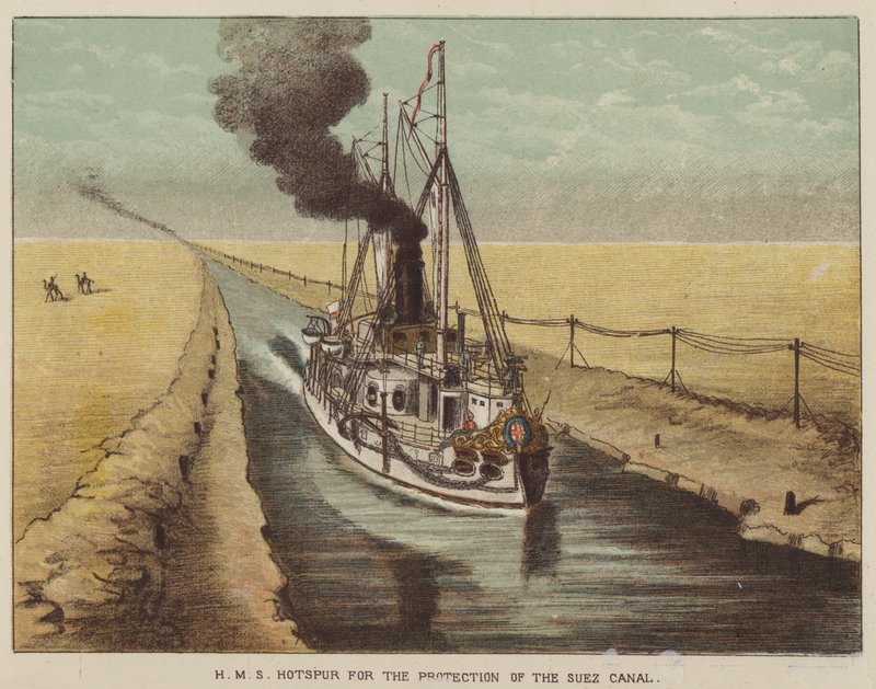 HMS Hotspur para la protección del Canal de Suez de after Richard Simkin
