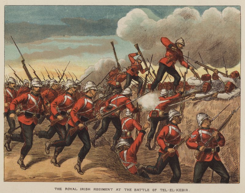 El Regimiento Real Irlandés en la Batalla de Tel-El-Kebir de after Richard Simkin