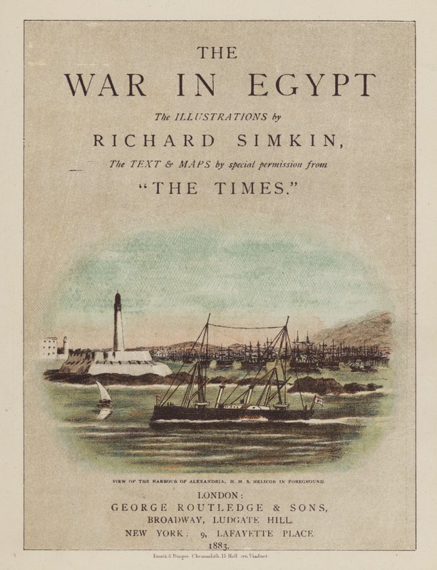 Ilustración de la portada para La Guerra en Egipto de after Richard Simkin