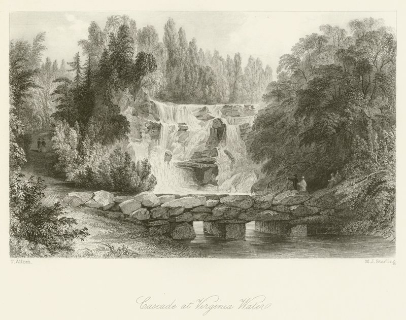 Cascada en Virginia Water de after Thomas Allom