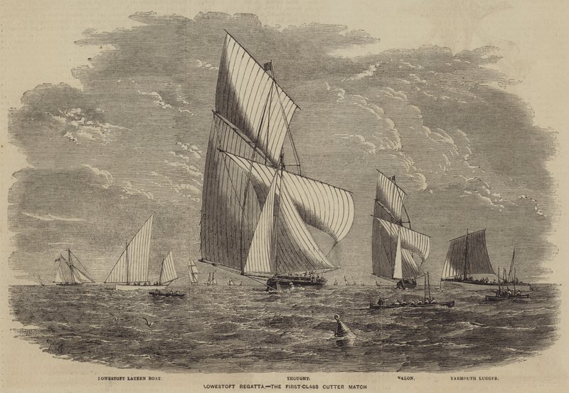 Regata de Lowestoft, la carrera de cortadores de primera clase de after Thomas Harrington Wilson