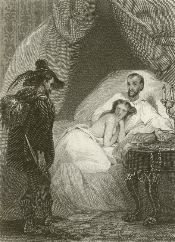 El marido, la mujer y el ladrón de after Tony Johannot