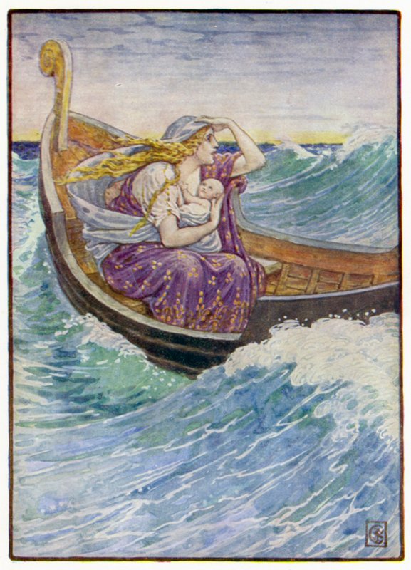 Durante dos días y dos noches el barco fue sacudido de un lado a otro de after Walter Crane