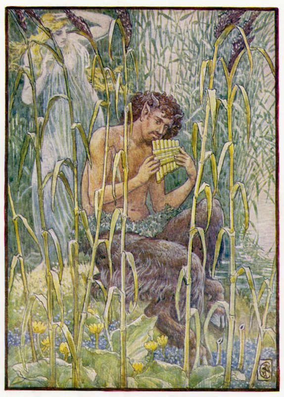 Dulce, dulcemente penetrante era la música de la flauta de Pan de after Walter Crane