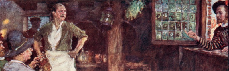 Shakespeare visita la taberna The Mermaid para ver si Ben Jonson está allí de after William Hatherell