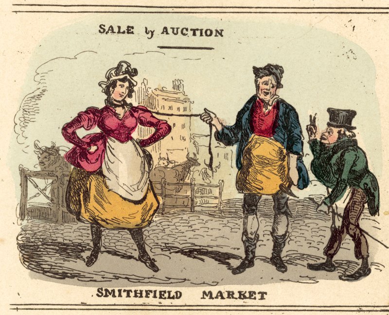 Chica bonita, en venta por subasta en el mercado de Smithfield de after William Heath