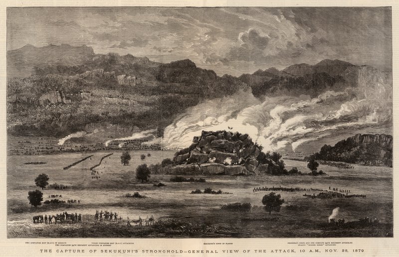 La Captura del Bastión de Sekukuni, Vista General del Ataque, 10 AM, 28 de noviembre de 1879 de after William Henry James Boot
