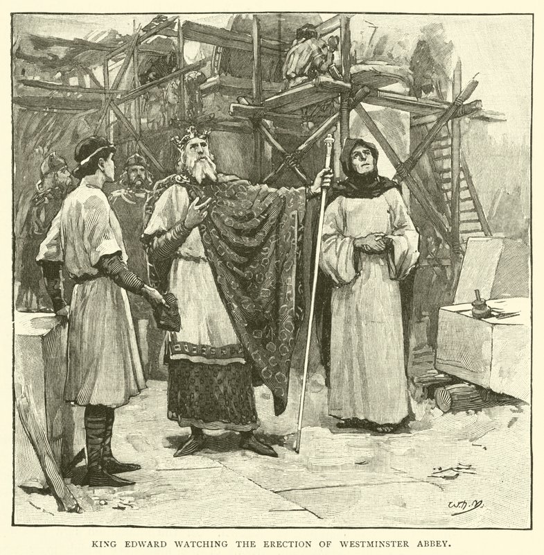 El Rey Eduardo observando la construcción de la Abadía de Westminster de after William Henry Margetson