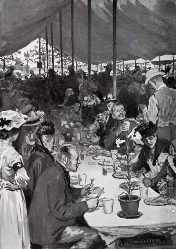 La cena del rey en Fulham de after William Henry Margetson