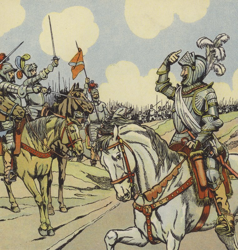 El rey Enrique IV de Francia en la Batalla de Ivry, 1590 de Onfray de Breville Job