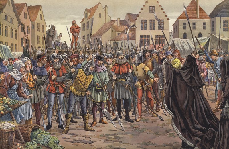 María, Duquesa de Borgoña, suplicando al pueblo de Gante por la vida de dos de los consejeros de su padre que habían estado en correspondencia con el Rey Luis XI de Francia de pseudonym for Onfray de Breville Job