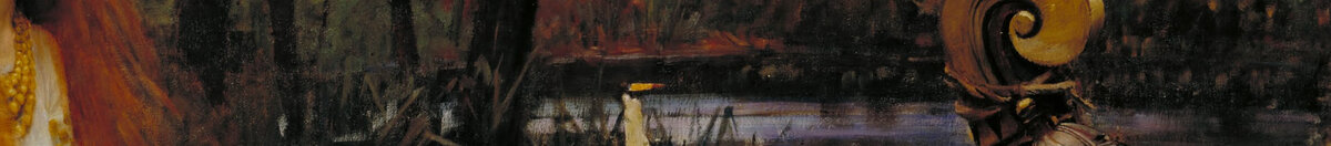 La dama de Shalott (John William Waterhouse), Detail: Bugvolute mit Laterne