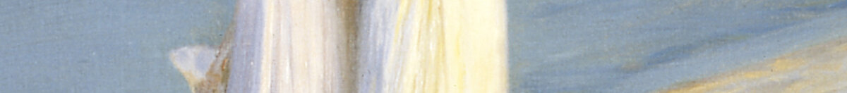 Tarde de verano en la playa de Skagen. Anna Ancher y Marie Krøyer pasean juntas. (Peder Severin Krøyer), Detail: Weiße Sommerkleider