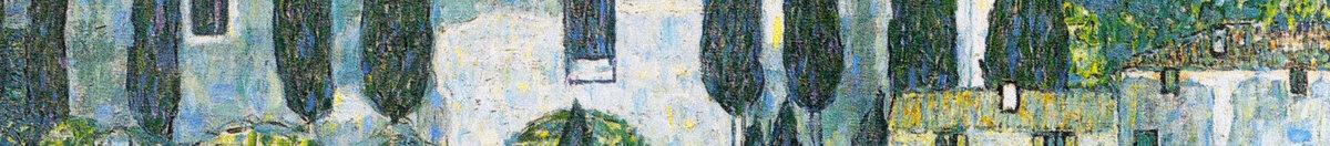 Iglesia en Cassone (Gustav Klimt), Detail: Zypressen vor Kirchenwand