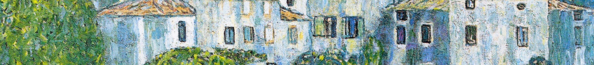 Iglesia en Cassone (Gustav Klimt), Detail: Häuser am Hang