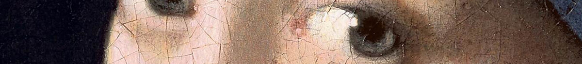 La joven de la perla (Jan Vermeer van Delft), Detail: Blick über die Schulter