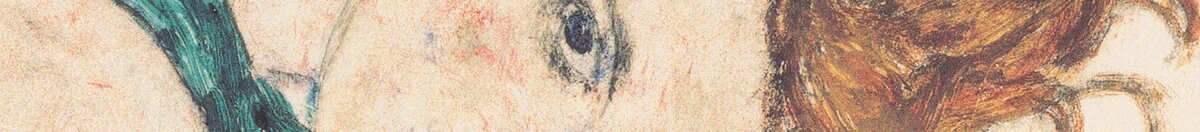 Mujer sentada con la rodilla levantada (Egon Schiele), Detail: Gesicht und rotes Haar
