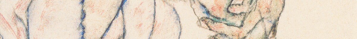 Mujer sentada con la rodilla levantada (Egon Schiele), Detail: Verschränkte Hände