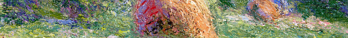 Efecto de primavera, Giverny, 1890 (Claude Monet), Detail: Heuhaufen in der Wiese