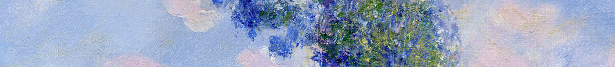 Efecto de primavera, Giverny, 1890 (Claude Monet), Detail: Blau-grüne Pappeln