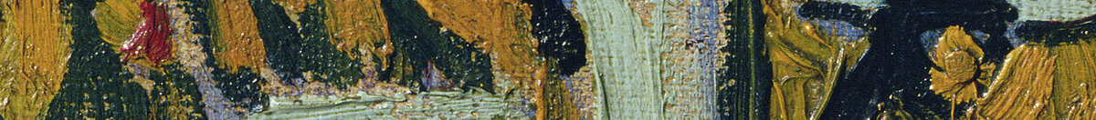 Terraza de café, Place du Forum, Arlés, 1888 (Vincent van Gogh), Detail: Kellner und Gäste unter der Markise