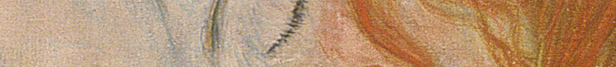 Dánae (Gustav Klimt), Detail: Schlafendes Gesicht mit rotem Haar