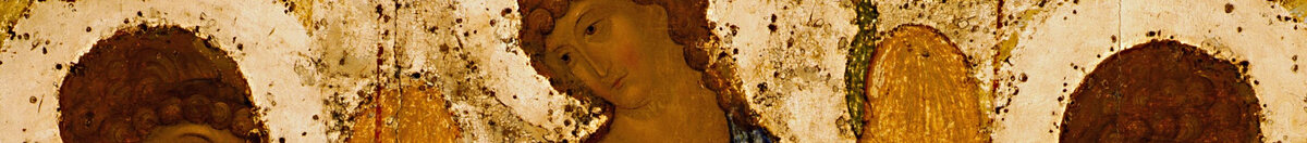 Santísima Trinidad (Troitsa) (Andrei Rublev), Detail: Gesicht des mittleren Engels