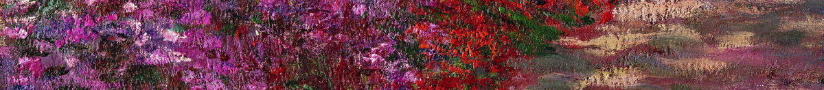 Un sendero en el jardín de Monet, Giverny, 1902 (Claude Monet), Detail: Violette Blütenbeete links