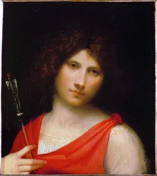 El niño de la flecha (pintura sobre madera de álamo)