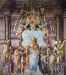 Alegoría de la Justicia, pintura de Daniele Ricciarelli, más conocido como Daniele da Volterra o il Braghettone (1509-1566).