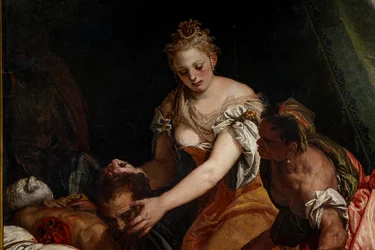 Judith con la cabeza de Holofernes, detalle